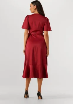 rode y.a.s. midi jurk yasthea 2/4 midi wrap dress s.
