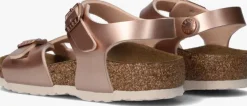roségouden birkenstock platte sandalen rio kids