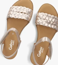 roségouden gabor platte sandalen 759.2