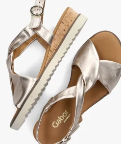 roségouden gabor sandalen met hak 751.1