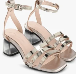 roségouden jan jansen sandalen met hak transparant duplex