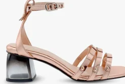 roségouden jan jansen sandalen met hak transparant duplex