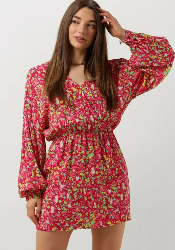 roze alix the label mini jurk ladies woven floral wrap dress