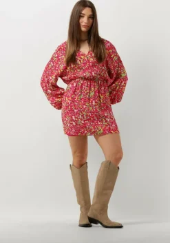 roze alix the label mini jurk ladies woven floral wrap dress