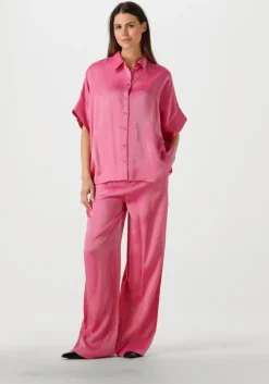 roze alix the label pantalon ladies woven shine wide leg pants