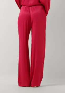 roze alix the label wijde broek ladies woven satin pants