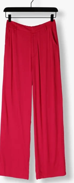 roze alix the label wijde broek ladies woven satin pants
