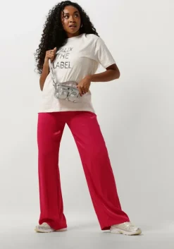 roze alix the label wijde broek ladies woven satin pants