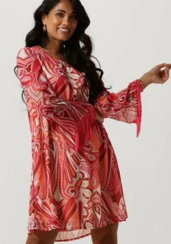 roze ana alcazar mini jurk tunic fringes