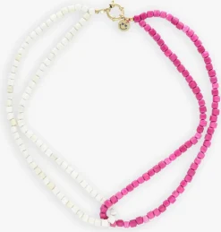 roze bonnie studios kettingen double pink necklace