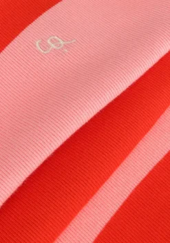 roze carlijnq trui stripes red+pink - turtleneck longsleeve ruffled