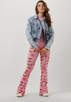 roze catwalk junkie flared broek tr peony