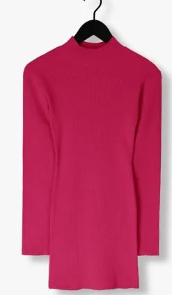 roze colourful rebel mini jurk aspen high neck knitted mini dress