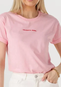 roze colourful rebel t-shirt uni logo boxy tee