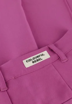 roze colourful rebel wijde broek rus uni pintruck straight pants