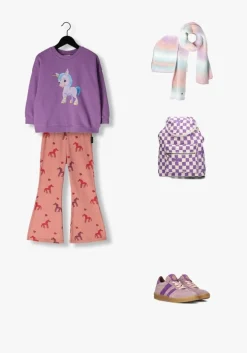 roze daily brat flared broek stardust horse flared pants