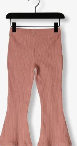 roze daily7 flared broek flared structure pants