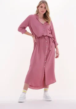 roze 10days midi jurk flowy shirt dress