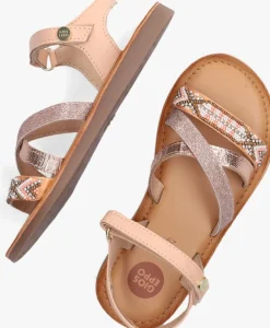 roze gioseppo platte sandalen deer