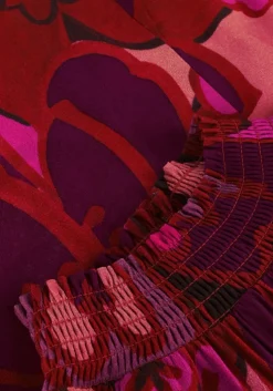 roze jansen amsterdam mini jurk wfp598 dress print with smocked turtle neck