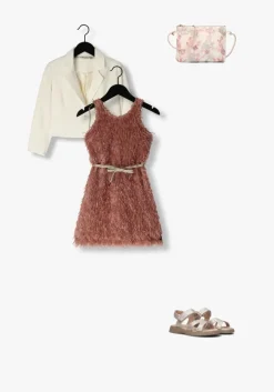 roze like flo mini jurk flo feather dress