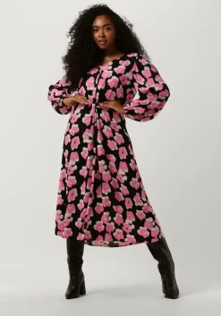 roze modström midi jurk bibbie print dress