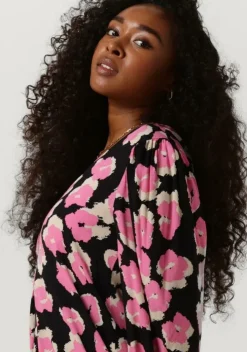 roze modström midi jurk bibbie print dress