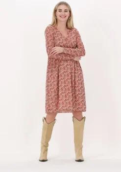 roze na-kd midi jurk recycled wrap mesh dress