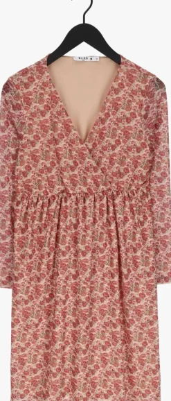 roze na-kd midi jurk recycled wrap mesh dress
