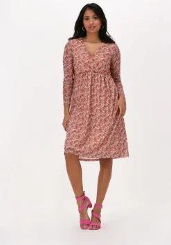 roze na-kd midi jurk recycled wrap mesh dress