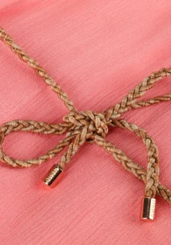 roze nono mini jurk mill a-line crincled summer dress