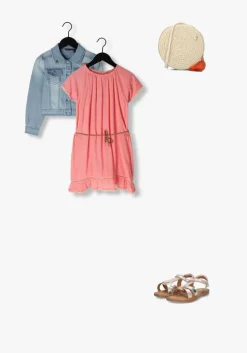 roze nono mini jurk mill a-line crincled summer dress