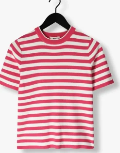 roze object t-shirt objester s/s new knit pullover