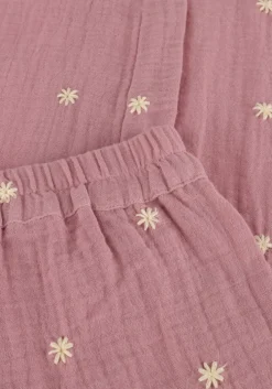 roze petit blush wijde broek wide leg pants embroidery