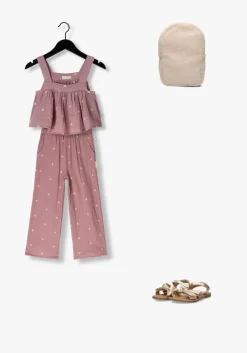 roze petit blush wijde broek wide leg pants embroidery