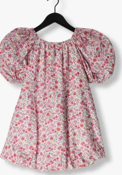 roze salty stitch mini jurk ballon jurk - flower