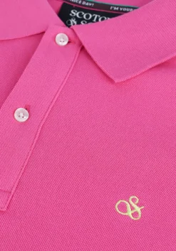 roze scotch & soda polo classic pique polo in organic cotton