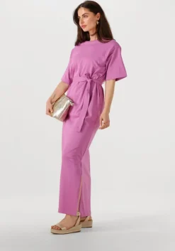 roze selected femme maxi jurk slfessential ss pocket ankle dress