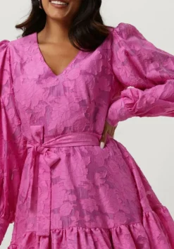 roze selected femme mini jurk slfcathi-sadie short v-neck dress