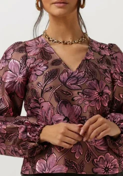 roze selected femme top slfpaula pink lavender ls top