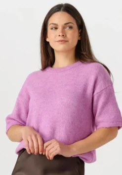 roze selected femme t-shirt slfmaline-liliana 2/4 knit o-neck