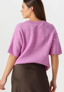 roze selected femme t-shirt slfmaline-liliana 2/4 knit o-neck