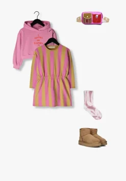 roze sproet & sprout mini jurk skater dress block stripe