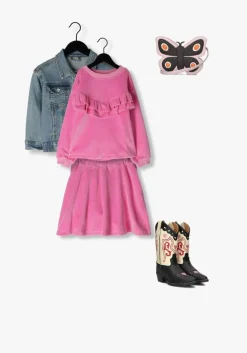 roze sproet & sprout minirok velvet skirt