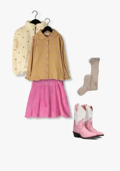 roze sproet & sprout minirok velvet skirt