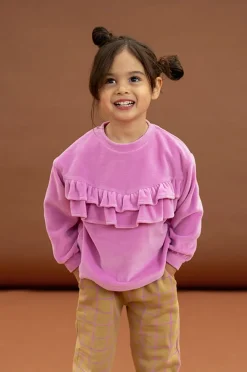roze sproet & sprout sweater velvet sweatshirt ruffle