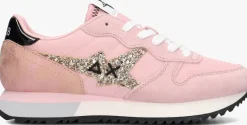 roze sun68 lage sneakers stargirl glitter logo