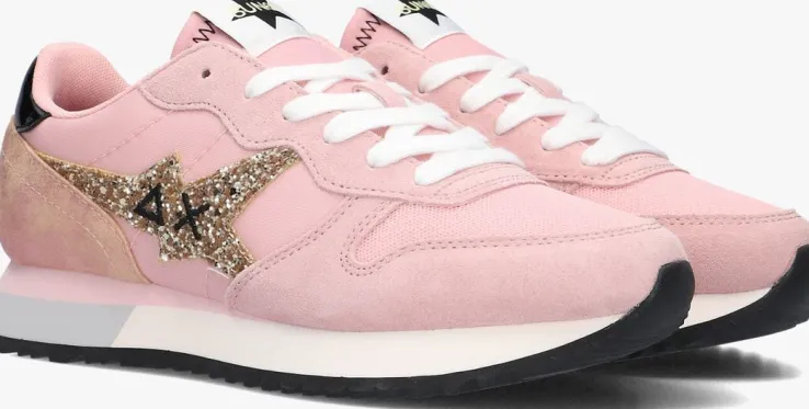 roze sun68 lage sneakers stargirl glitter logo