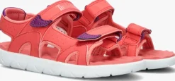 roze timberland platte sandalen perkins row 2-strap