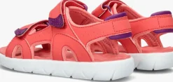 roze timberland platte sandalen perkins row 2-strap